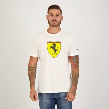 Imagem de Camiseta Puma Scuderia Ferrari Race Big Shield Colored Branca