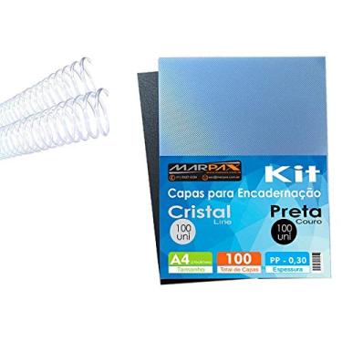 Imagem de Kit Encadernação 200 Capas A4 + 200 Espirais Cristal 7, 9mm