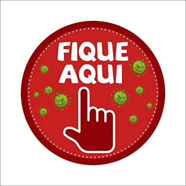 Imagem de Adesivo P/Chão Mantenha Distância Vermelho 10 Unidades Mod05