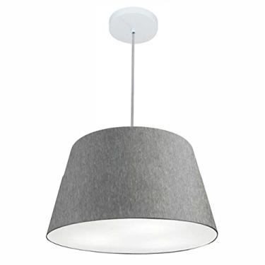 Imagem de Lustre Pendente Cone Cúpula Tecido 21/40x30 cm, Vivare Iluminação, Pendente4021 CZ, Cinza, Médio