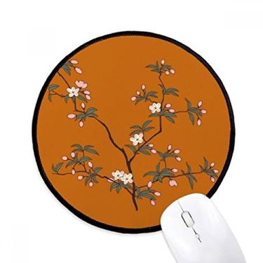 Imagem de Mouse pad com pintura verde vermelha e verde para mesa de escritório tapete redondo para computador