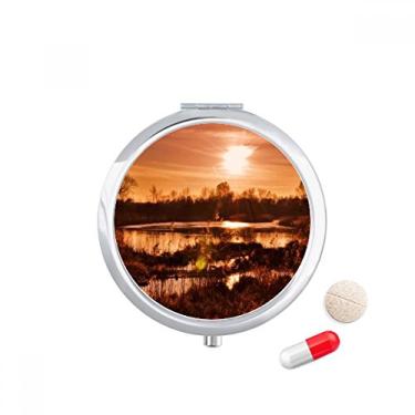 Imagem de Caixa de comprimidos Red Dark Forestry Science Nature Scenery Pocket Medicine Storage Box Dispenser recipiente