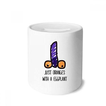 Imagem de DIYthinker Just Oranges with berinjela divertido desenho caixa de dinheiro caixa de cerâmica porta-moedas presente de cofrinho