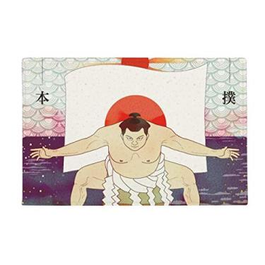Imagem de DIYthinker Tapete para porta de banheiro com piso antiderrapante Ukiyo-e Sumo Mount Japanese
