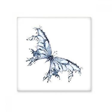 Imagem de Blue Butterfly Kite Art Déco, presente, azulejo de cerâmica brilhante, decalque vitrificado, pedra adornada