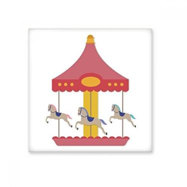 Imagem de Decalque colorido de azulejo de cerâmica com estampa de parque de museu de carrossel brilhante