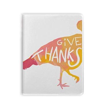 Imagem de Diário de Ação de Graças, peru aquarela, caderno de chiclete, capa macia