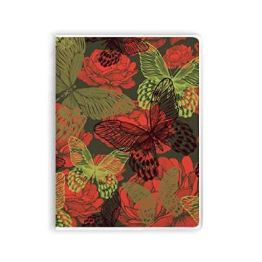 Imagem de Diário de capa macia para caderno de borboletas em rosas vintage
