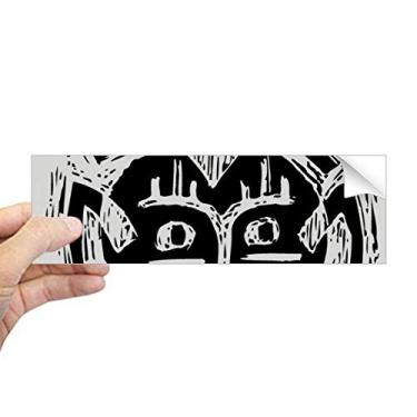 Imagem de DIYthinker Adesivo retangular de para-choque, totem indiano, preto, círculo assustador, decalque de janela