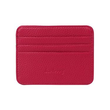 Imagem de YRCHENGLI Carteira masculina fina para bolso de negócios, carteira fina para cartão de crédito, dinheiro, porta-cartão, carteira, mochila vermelha