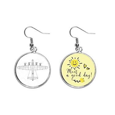 Imagem de Plane Line Militar Art Deco Presente Fashion Ear Drop Sun Flower Brincos Joias Fashion