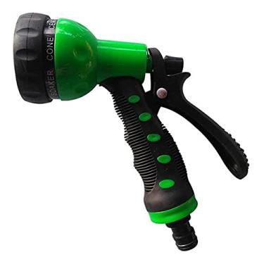 Imagem de Kit Esguicho Mangueira Revolver 7 Jatos Engate Rápido Jardim Cor: verde