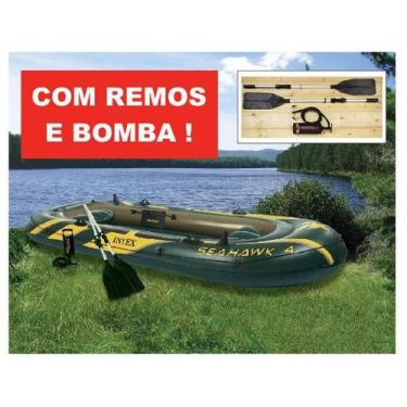 Imagem de Bote Inflável Intex Seahawk 4 Com Par De Remos E Bomba De Inflar 68351