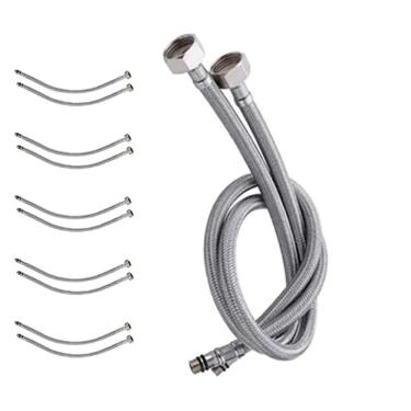 Imagem de Engate Rabicho Mangueira Monocomando Kit 5 Unidades Flexivel Torneira Misturador Agua Quente Fria Pia Banheiro Cozinha