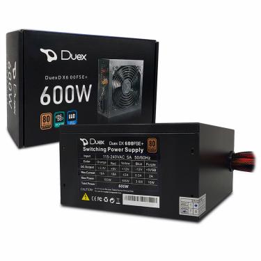 Imagem de Fonte 600W ATX Duex DX 600WFSE+, Bivolt Automático, 80 Plus Bronze, PFC Ativo, Preto