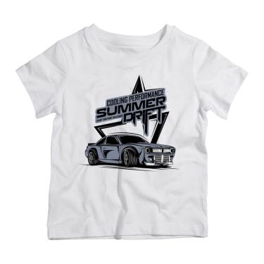Imagem de Camiseta Infantil Branco Carro Cinza Summer Drift
