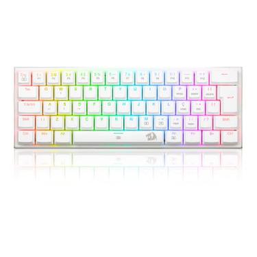 Imagem de TECLADO MECANICO GAMER REDRAGON ANIVIA BRANCO RGB COM SWITCH MARROM ABNT-2