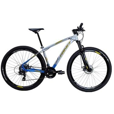 Imagem de Bicicleta Aro 29 Rino Escape 21v – Alumínio, Shimano Mega Ranger 2.1 (Cinza/Azul, 21)