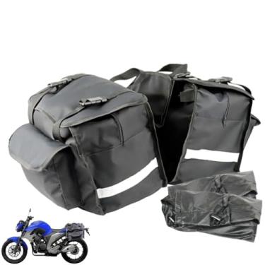 Imagem de Alforge Bau Bolsa Traseira Universal 40l Para Moto Black Luxo Mais Capa Chuva Premium