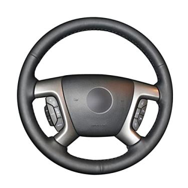 Imagem de Capa de volante de carro confortável antiderrapante costurada à mão preta, apto para Chevrolet Captiva Silverado GMC Sierra 2007 a 2013 Daewoo Winstorm