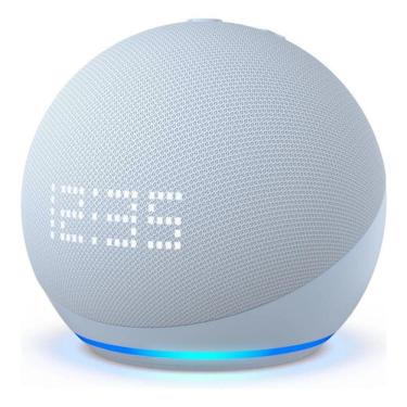 Imagem de Echo Dot 5 Geração Led Com Relógio E Alexa Azul Celeste