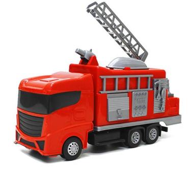 Imagem de Caminhão Dos Bombeiros Brinquedo Grande 34cm Grande Vermelho - Toys