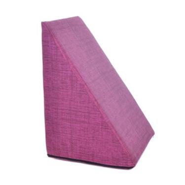 Imagem de Travesseiro Triangular Almofada Encosto Anatômico Apoio Costas Antirefluxo Repouso Leitura (Pink)