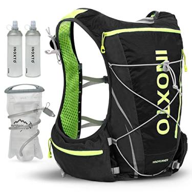 Imagem de INOXTO Mochila de colete de hidratação, colete leve para corrida de água com bolsa de 1,5 L, mochila para bexiga de água para caminhadas, trilhas, corrida, ciclismo, corrida, maratona para mulheres e homens e crianças (preto (M-L))