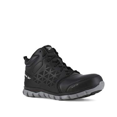 Imagem de Reebok Bota masculina Rb4142 Sublite Cushion Work Safety Alloy Toe Athletic Mid Cut Preta, Preto, 4 Wide