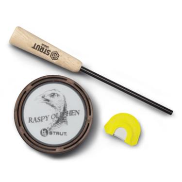 Imagem de Hunter's Specialties Inc. Panela de vidro Raspy Old Hen com kit combo de chamada de diafragma flexível premium, Multi (HS-STR-07011)
