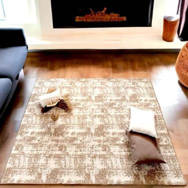 Imagem de Tapete para Sala Quarto e Escritório Artesanal em Algodão (Lavável a Máquina) Cor: Bege 1,50 X 2,00