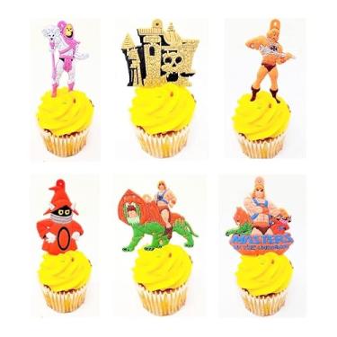 Imagem de He-Man Themed Cupcake Topper Set with MOTU Figures and Accessories (Unique Design)