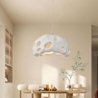 Imagem de Luminária pendente de resina moderna para quarto, sala de jantar, hall, lustres estilo japonês Wabi-Sabi, luminária criativa para ilha de cozinha, bar, luminária suspensa de teto Stabilize