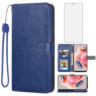 Imagem de Asuwish Capa carteira compatível com Xiaomi Redmi Note 12 4G, protetor de tela de vidro temperado e capa flip de couro, suporte para cartão, acessórios de celular, capas de telefone para Note12 G4 LTE