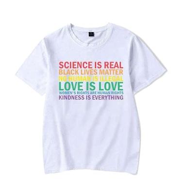 Imagem de Camiseta feminina Science is Real Rights Women's Rights Kindness Shirt Pride Shirt Women, Branco, 3G