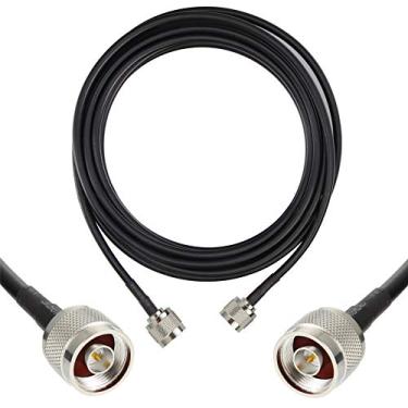 Imagem de GEMEK Cabo de cobre puro macho N de 4,6 m para N macho, extensão coaxial de baixa perda para 3G/4G/5G/6G/LTE/ADS-B/Ham/GPS/WiFi/RF rádio para antena ou uso de pára-raios (50 Ohm não é para TV)