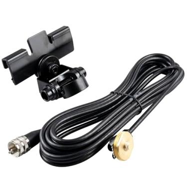 Imagem de YOTENKO Suporte de lábio de antena NMO ajustável com conector macho UHF PL259 cabo RG58U 5 m, para caminhão, veículo, carro, amador, rádio móvel, sem instalação de furadeira