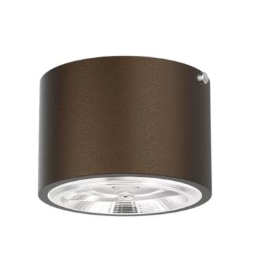 Imagem de Spot Cilíndrico Sobrepor Teto Plafon Redondo AR11 GU10 + LED MF203 (Marrom (Branco Frio))