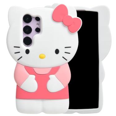 Imagem de Capa de desenho animado para Samsung Galaxy S23 Ultra 17.3 cm, MONEHOYSY Fashion 3D fofo gatinho kawaii macio silicone animal tectivo gel de choque de gel capa traseira para crianças mulheres meninas
