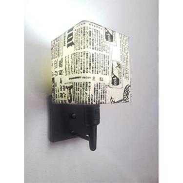 Imagem de Arandela Quadrada com Inter Liga e Cúpula Tecido, Vivare Iluminação, Arandela Parede2019 PRNY-41, Preto, Pequeno