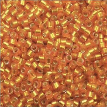 Imagem de Tamanho das contas de sementes: 11/0 50 g / 1,76 oz (laranja prateado forrado)