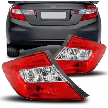 Imagem de Par Lanterna Traseira Civic 2012 2013 2014 2015 2016 Canto