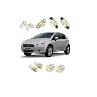 Imagem de Kit Lampadas Led Fiat Punto Teto/Placa/Ré/Farol Tipo Xenon - Blue Lion