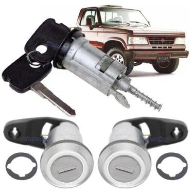 Imagem de Kit Cilindro Miolo Porta Cromado D20 D40 C20 A20 1985 1986 1987 1988 1