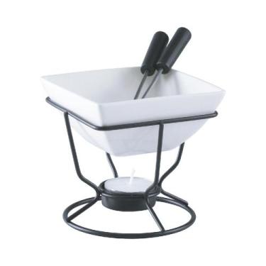 Imagem de Conjunto Aparelho Fondue Cerâmica Bruges Chocolate E Queijo Com 5 Peça