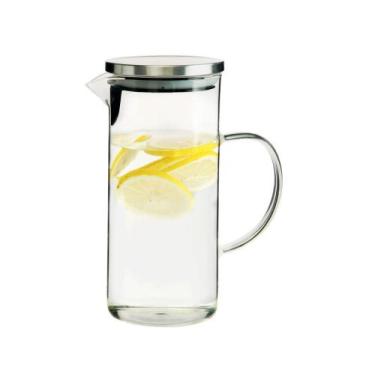 Imagem de Jarra para,água e sucos, 01 litro em vidro Borissilicato e tampa inox 