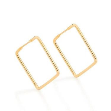 Imagem de Brincos banhado ouro 3x 24k 18k e 22k femininos argola fina quadrada r