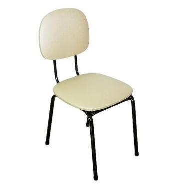 Imagem de Cadeira Secretaria Fixa Palito Tecido Facto Manicure - For-ty, PÉROLA