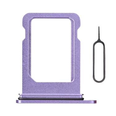 Imagem de Risidamoy Bandeja de cartão SIM única roxa versão EUA para iPhone 12 Mini adaptador de suporte de bandeja de cartão SIM de substituição com ejetor SIM para reparo de celular para iPhone 12mini A2176