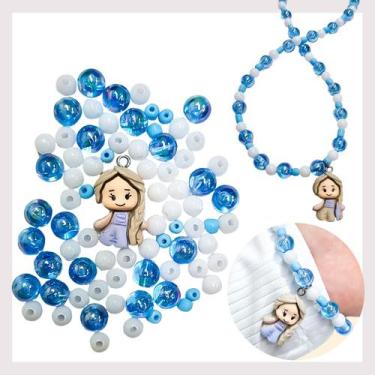 Imagem de Kit Fazer Pulseira Colar Brincos Pingente Frozen Micangas Bolinhas Col